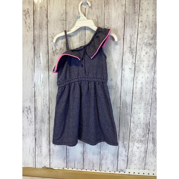 Janie and Jack Girl's Blue & Pink One-Shoulder Dress Size 3 - Picture 3 of 5